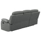 Nova Upholstered Padded Arm Reclining Sofa Dark Grey