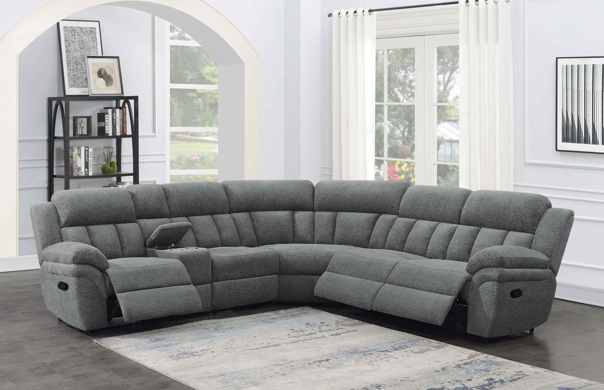 Bahrain 6 - piece Modular Reclining Sectional Sofa Charcoal - Sonoma Home Furniture