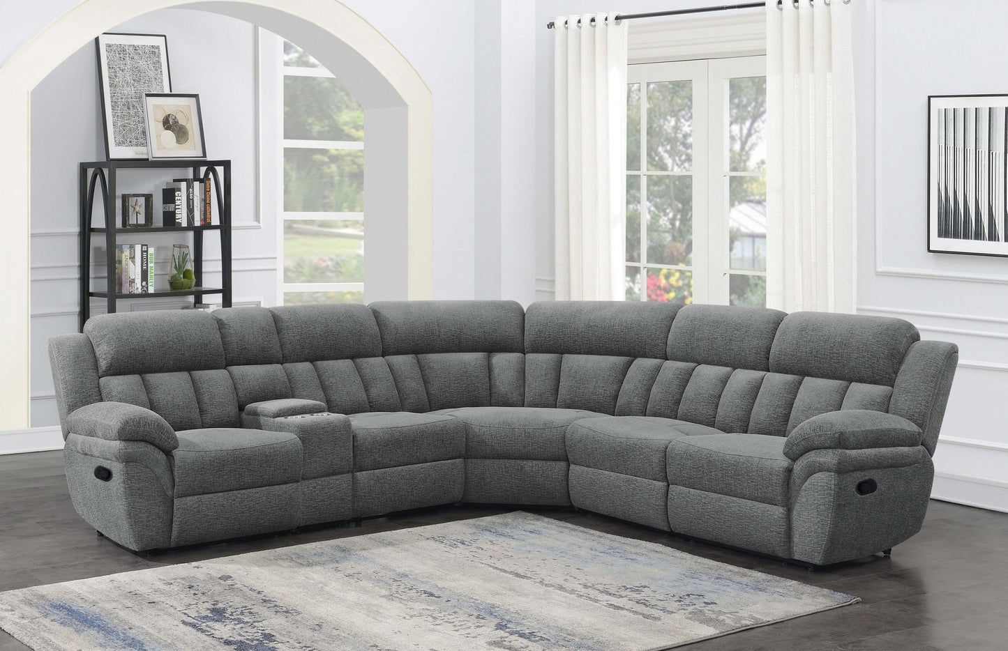 Bahrain 6 - piece Modular Reclining Sectional Sofa Charcoal - Sonoma Home Furniture