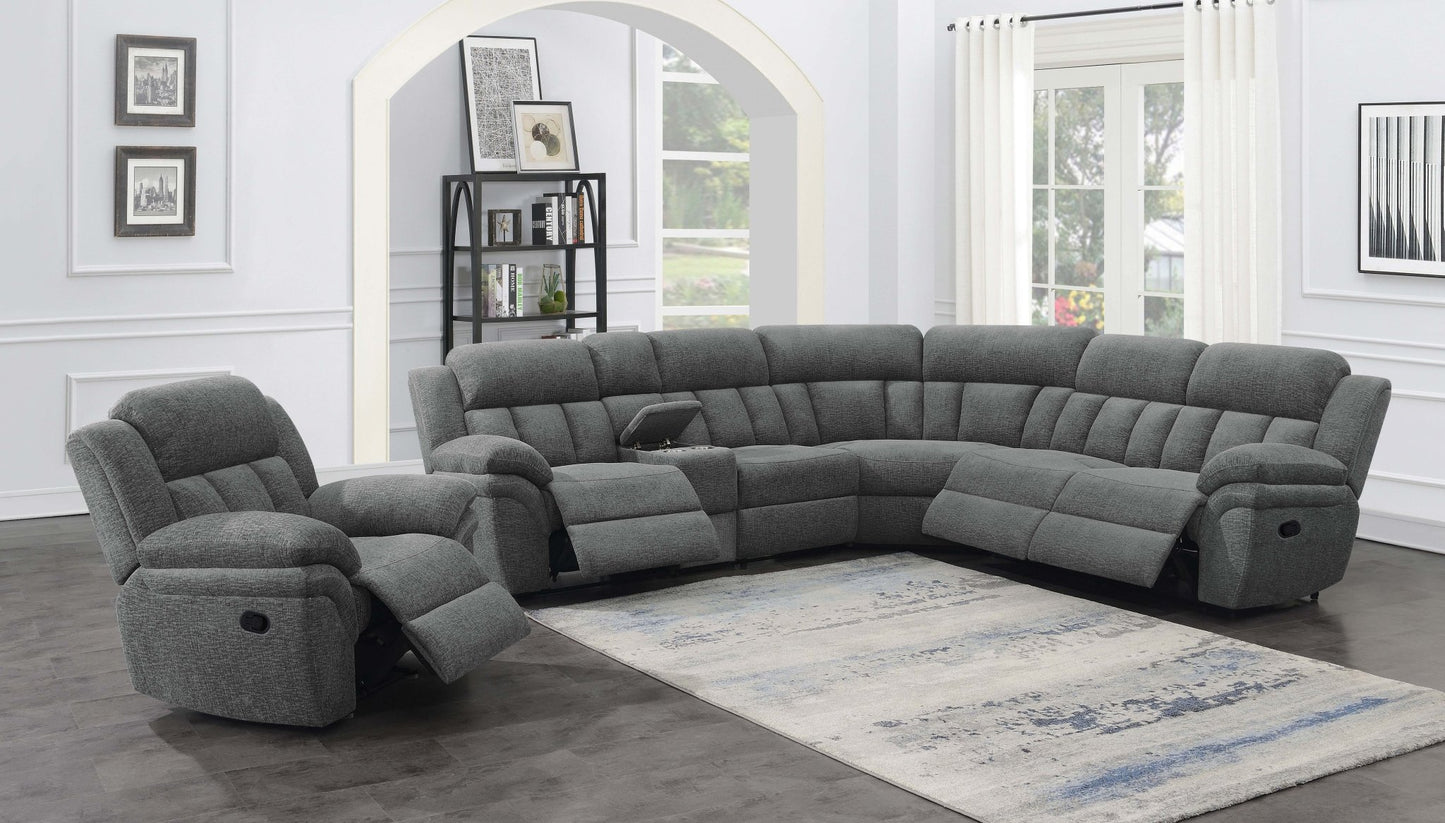 Bahrain 6 - piece Modular Reclining Sectional Sofa Charcoal - Sonoma Home Furniture