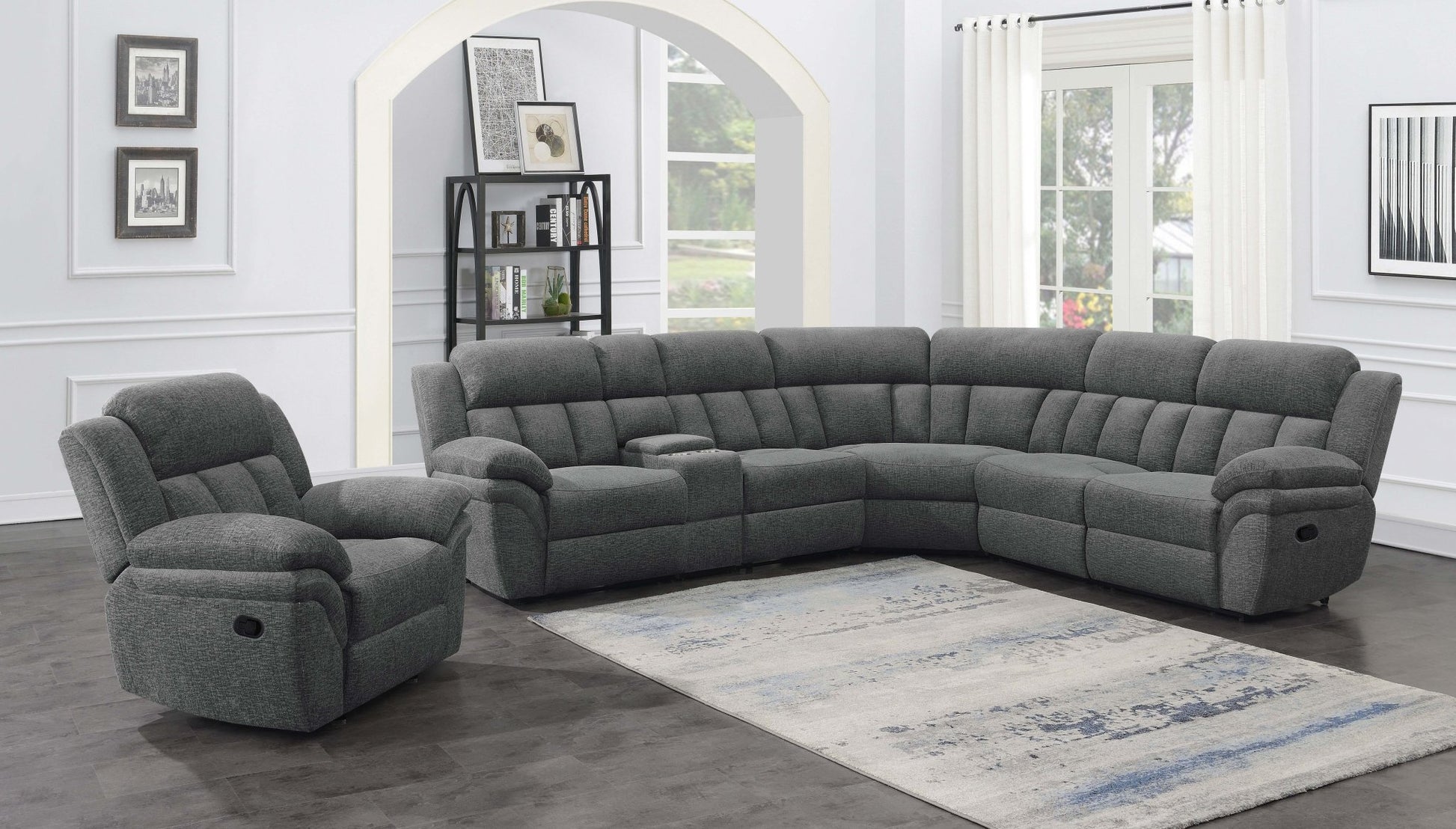 Bahrain 6 - piece Modular Reclining Sectional Sofa Charcoal - Sonoma Home Furniture