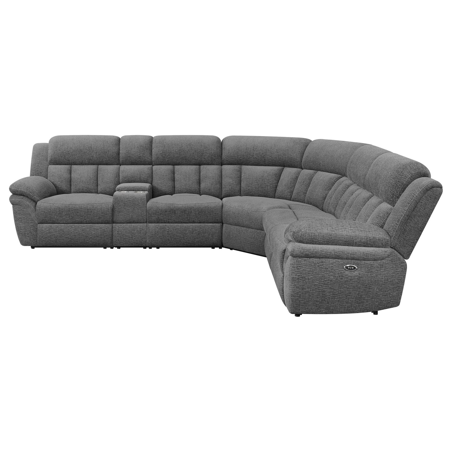 Bahrain 6 - piece Modular Power Reclining Sectional Charcoal - Sonoma Home Furniture