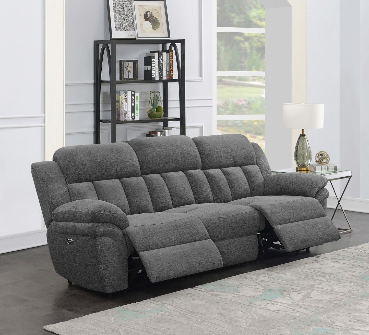 Bahrain Upholstered Power Sofa Charcoal - Sonoma Home Furniture