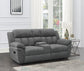 Bahrain Upholstered Motion Loveseat Charcoal - Sonoma Home Furniture