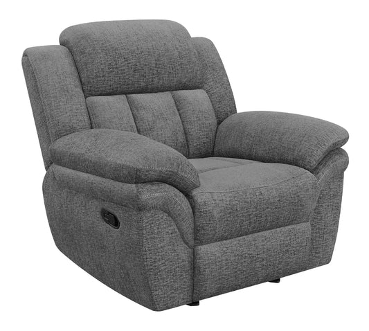 Bahrain Upholstered Glider Recliner Charcoal - Sonoma Home Furniture