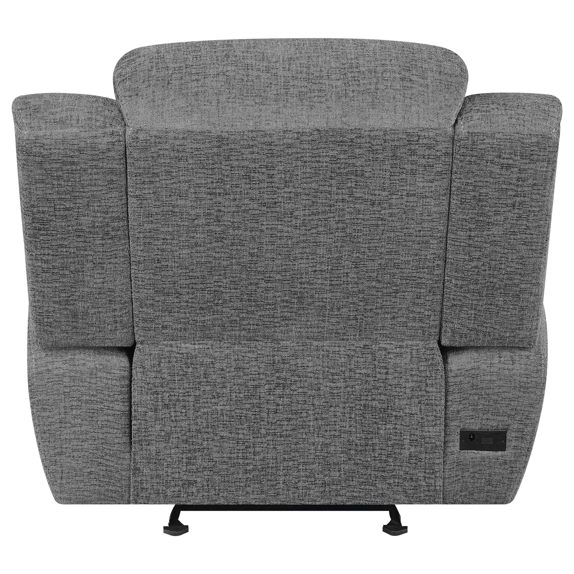 Bahrain Upholstered Power Glider Recliner Charcoal - Sonoma Home Furniture