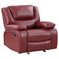 Camila Upholstered Glider Recliner Chair Red