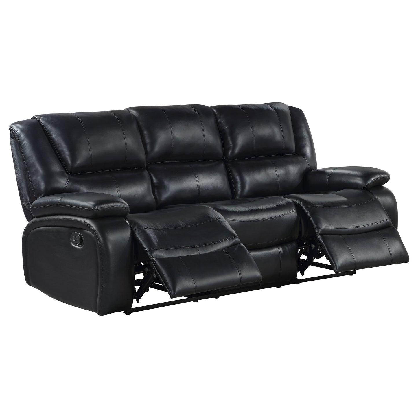 Camila 3-piece Upholstered Motion Reclining Sofa Set Black