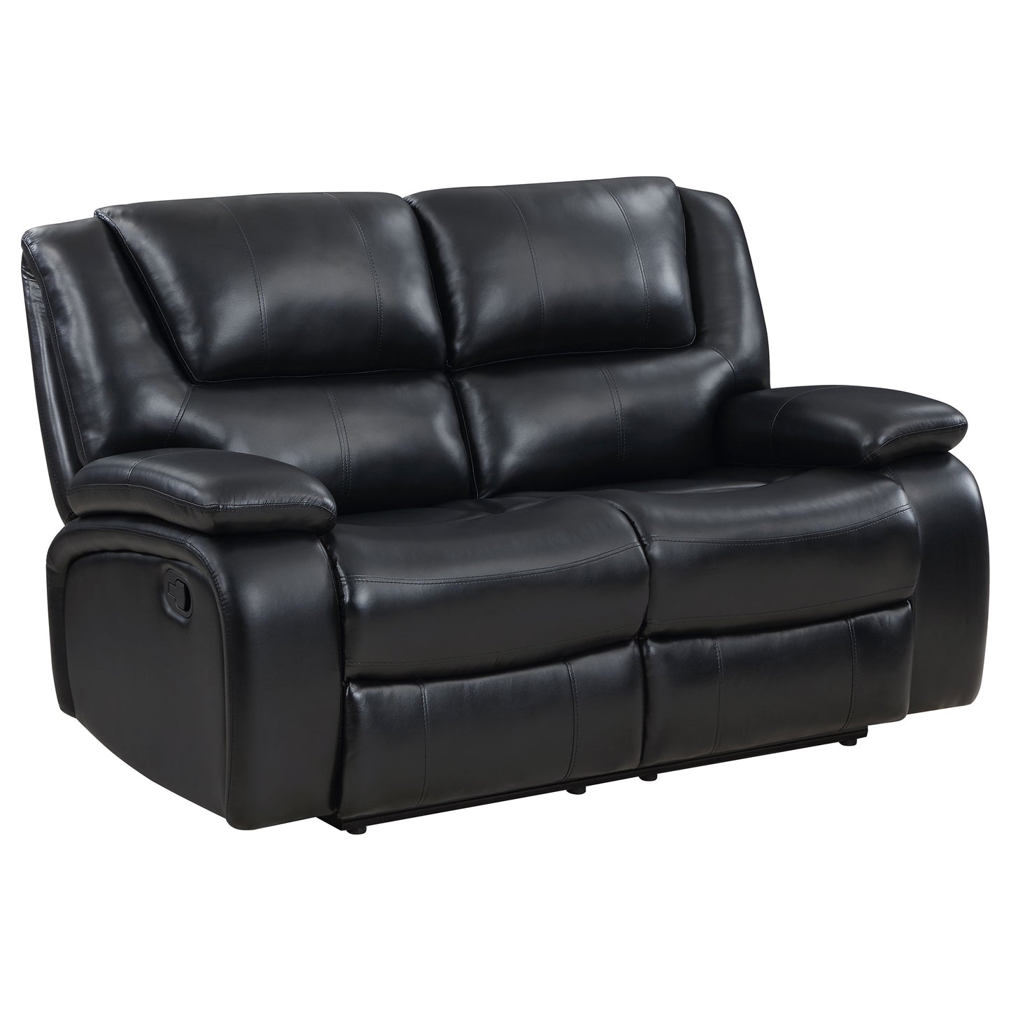 Camila 3-piece Upholstered Motion Reclining Sofa Set Black