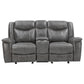 Conrad Upholstered Padded Arm Glider Loveseat Grey