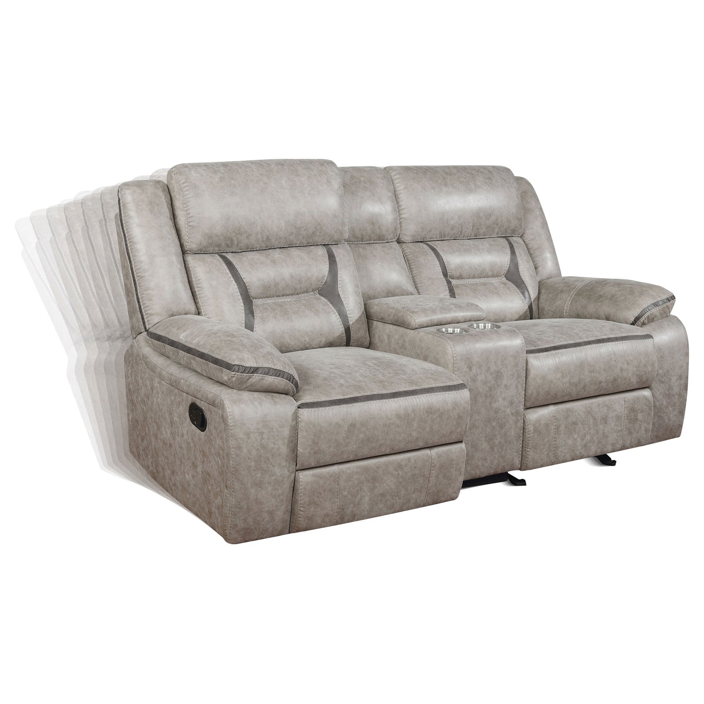 Greer 2-piece Upholstered Reclining Sofa Set Taupe