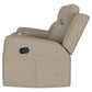 Brentwood Upholstered Motion Reclining Loveseat Taupe